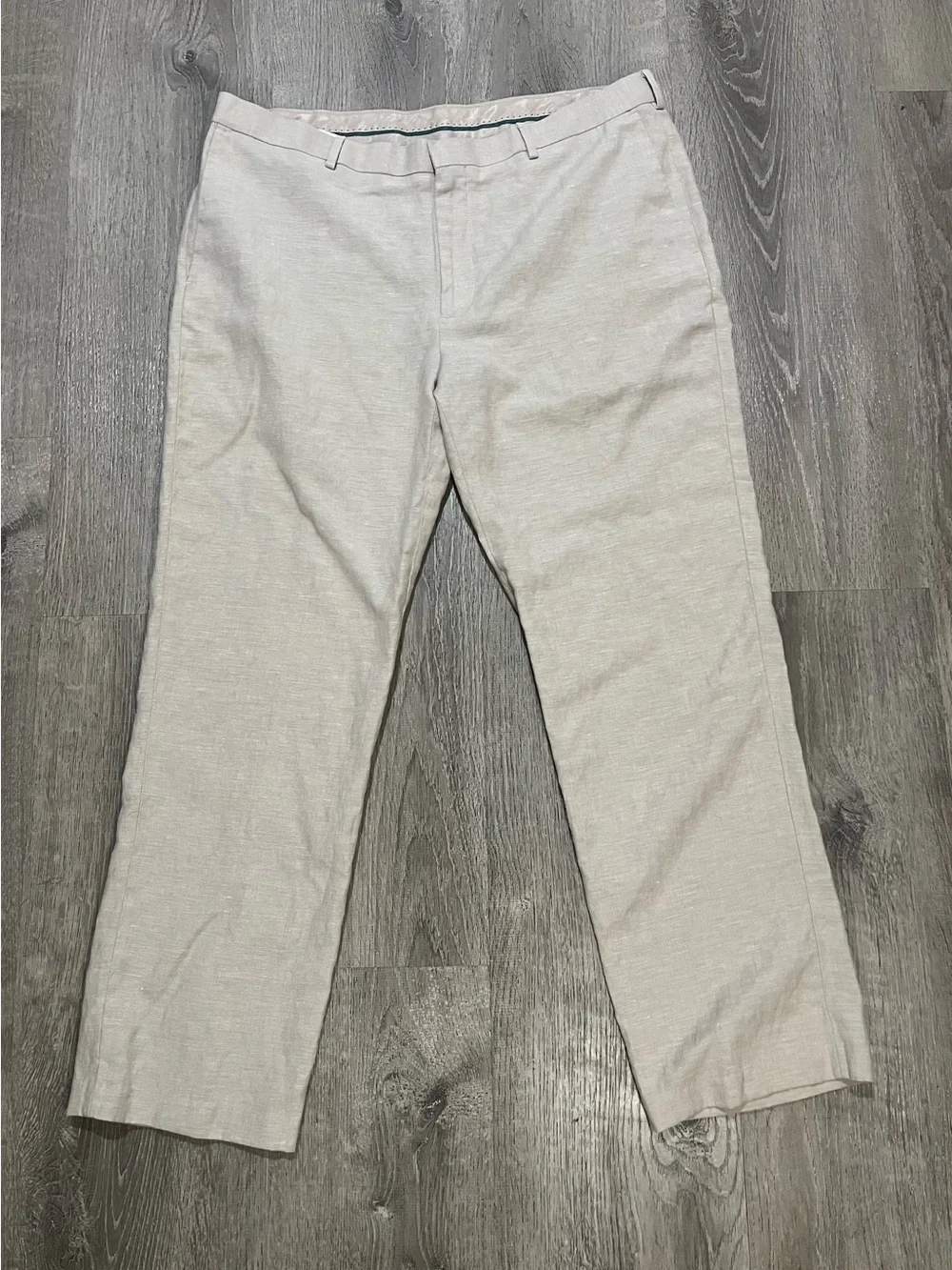 Cubavera Men's Light Beige Casual Linen Blend Pants 38x30